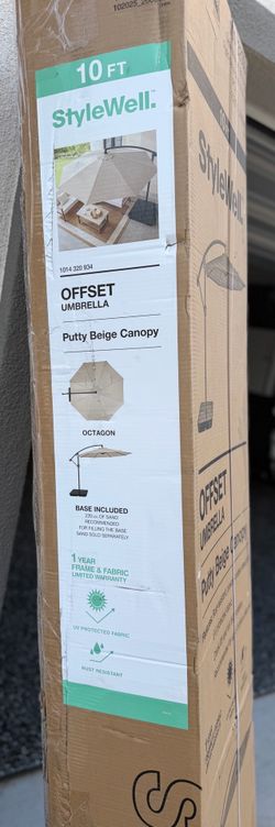 Outdoor Canopy 10 ft. Steel Patio Umbrella with Base