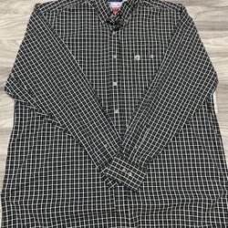 Wrangler George Strait Cowboy Cut Plaid Snap Shirt Men’s XXl Vintage Western Black
