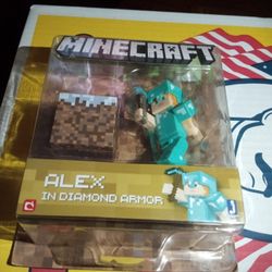 Minecraft Toy Alex In Diamond Armor Set