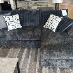 Remi Dark Gray L Shaped Sectional Sofa With Chaise /P
