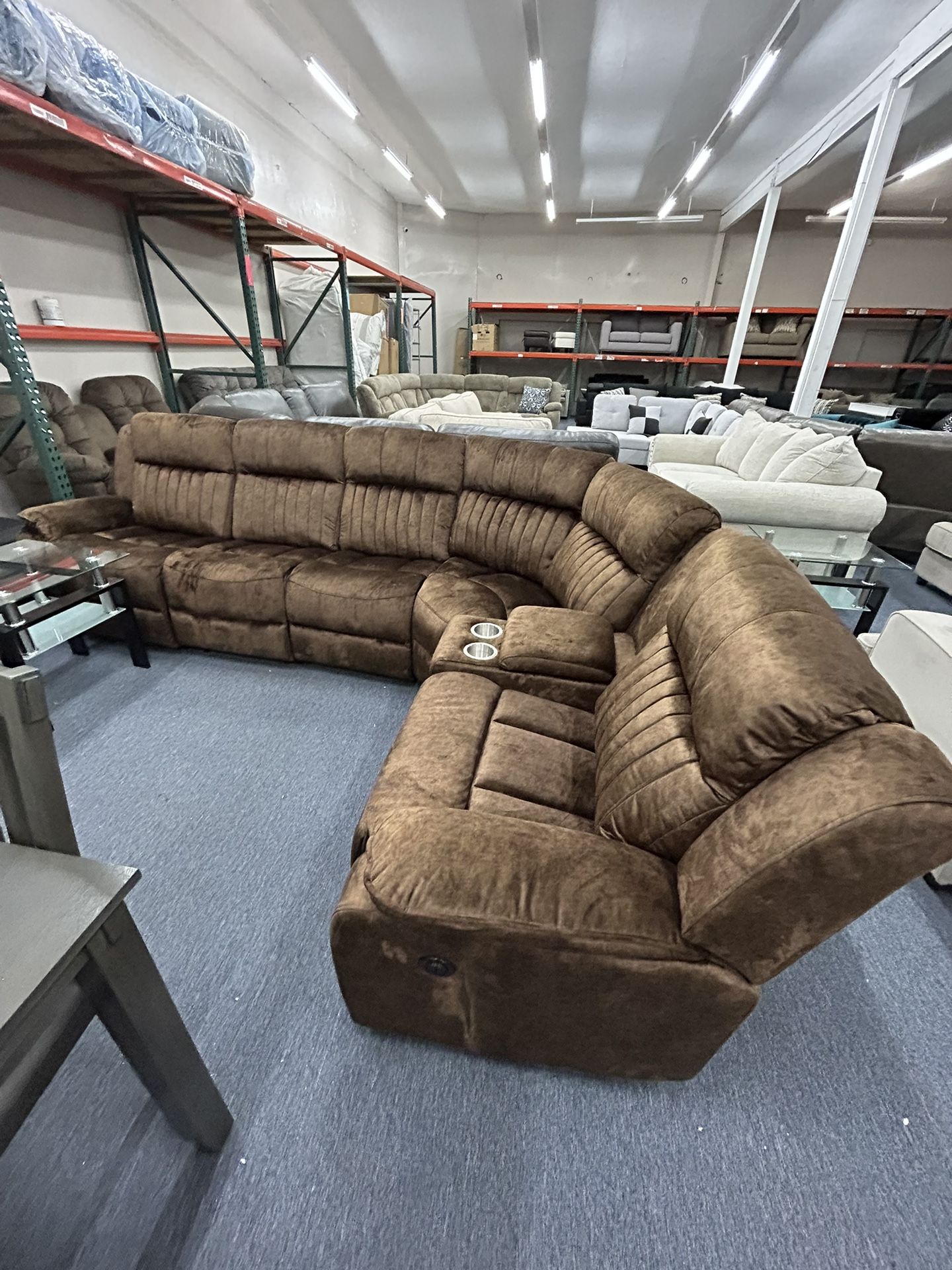 Reclining Fabric Sectional 