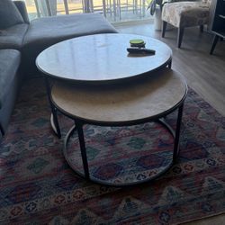 Marble-topped Nesting Coffee Tables