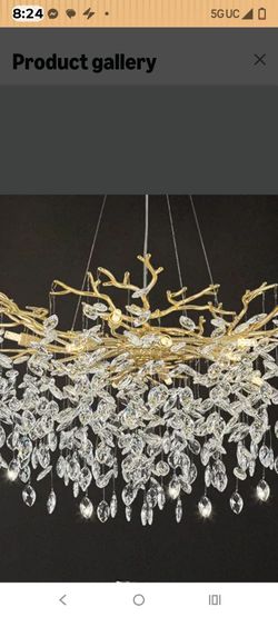 Gold Branch Crystal Chandelier