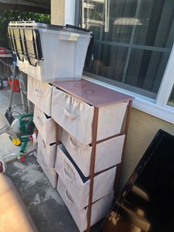 Clothes dresser and two bins