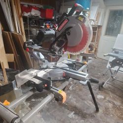 12" Dual-Bevel Sliding Compound Miter Saw With Miter Saw Stand