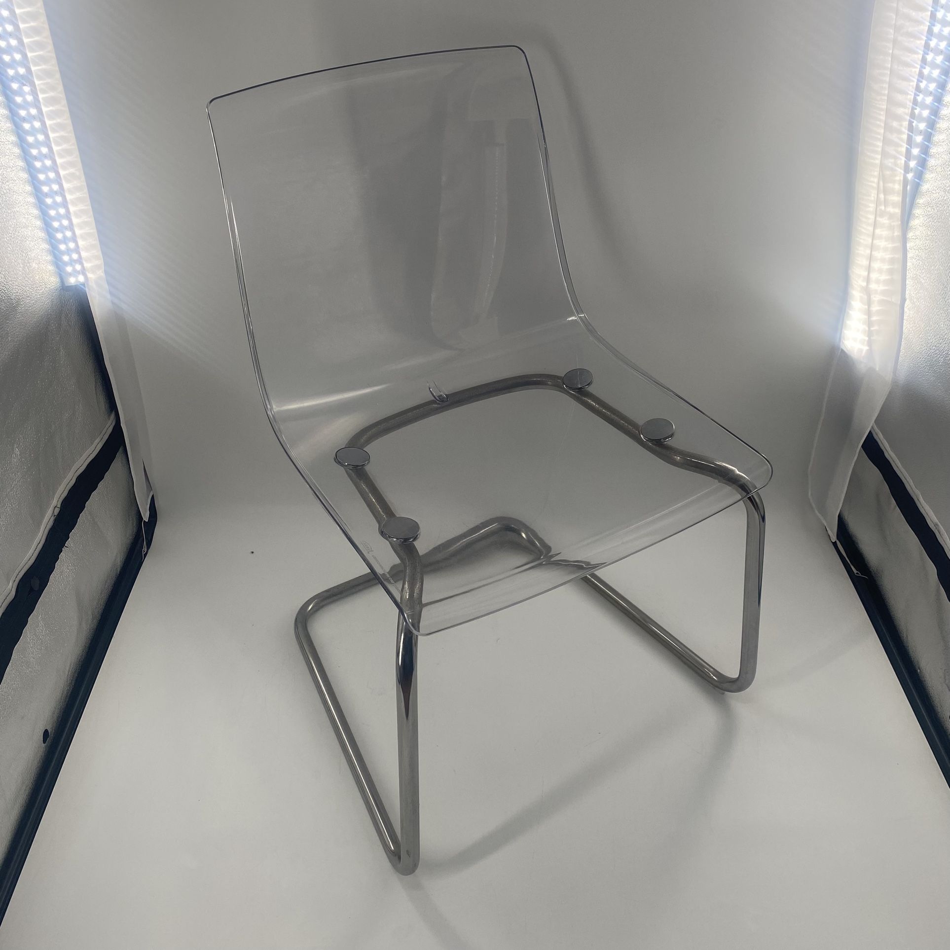 IKEA TOBIAS Chair, Clear/Chrome Plated Steel, 803.496.71