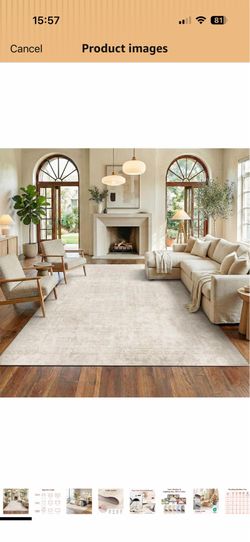 Homemate Washable Rug 8x10 Area Rugs - Vintage Faux Wool Rugs for Living Room Bedroom Dining Room - Non Slip Foldable Carpet Indoor Area Rug for Home