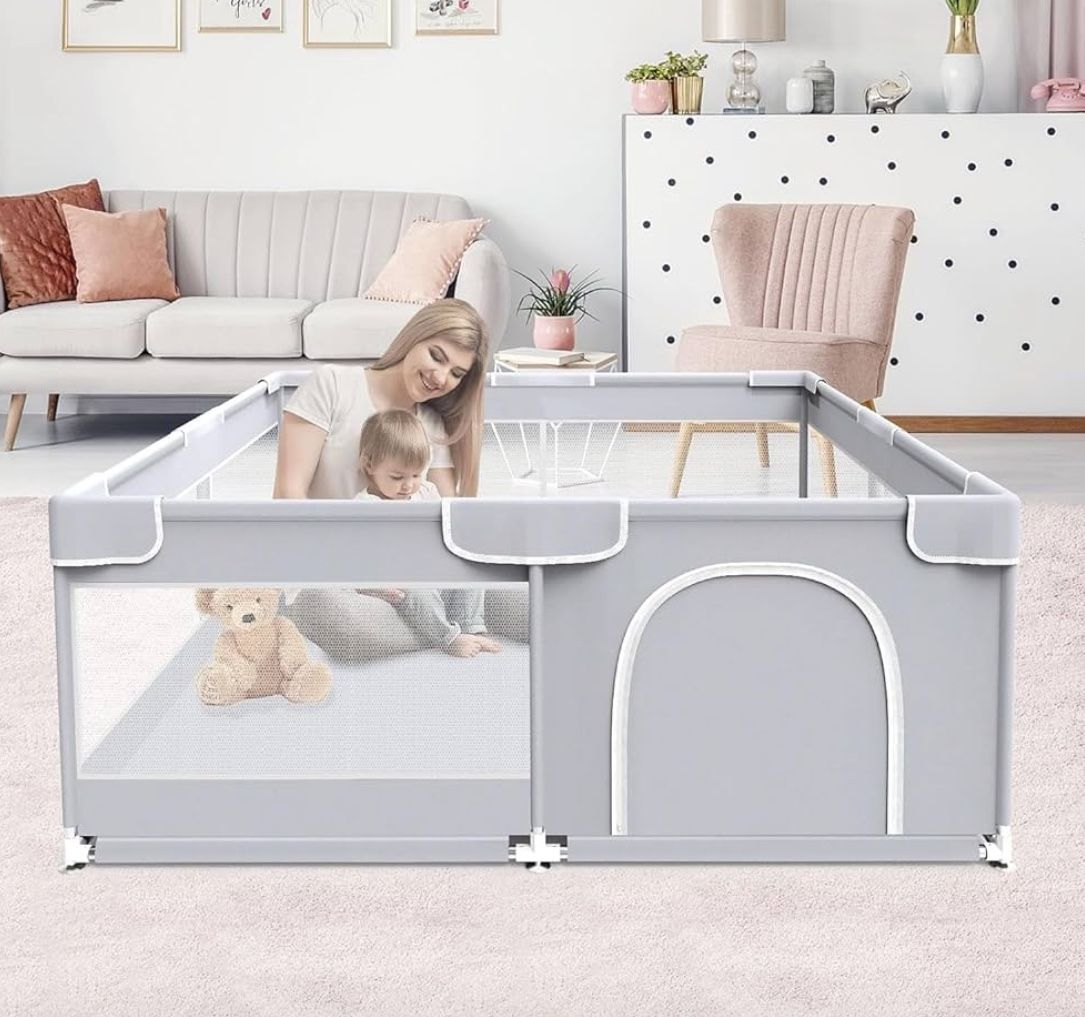 Baby Playpen - Gray - 51x51x27 - New