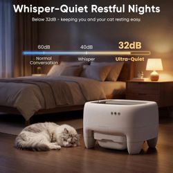 New Fully Open Automatic Self-Cleaning Cat Litter Box, 13L Waste Tank Self-cleaning 24h, app-controlled, for large/multi-cat homes. Free waste bags & 