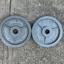35lb Olympic 2" weight plate weights plates 35 lb 35lbs Ibs cast iron for Barbell Bar