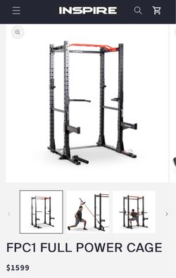 INSPIRE FULL CAGE RACK (GREAT FOR AT HOME WEIGHTS GYM) BATTLE ROPE INCLUDED.