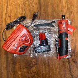 Milwaukee Fuel Brushless 2” Straight Die Grinder (2486-20) (1) 4.0Ah Battery (1) M12 Charger