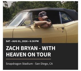 4 Tickets to Zach Bryan - Saturday 8/1 $160 each