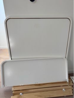 Pottery barn white frame with rose gold twin bed with Casper mattress