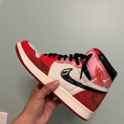 Jordan 1 retro high OG spider-man across the spider verse shoes