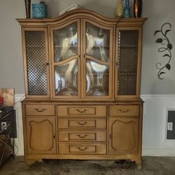 Vintage Wooden China Cabinet – 61x16x75 – Glass