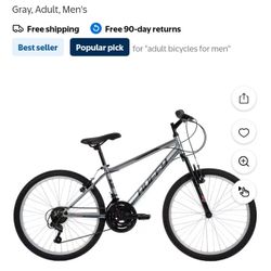 Huffy Rock Creek Mountain Bike, 24" Wheels, Adult Ages 13+, 18-Speeds, Grey
