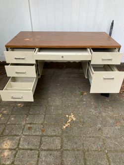 7 Drawer Vintage All Metal Desk