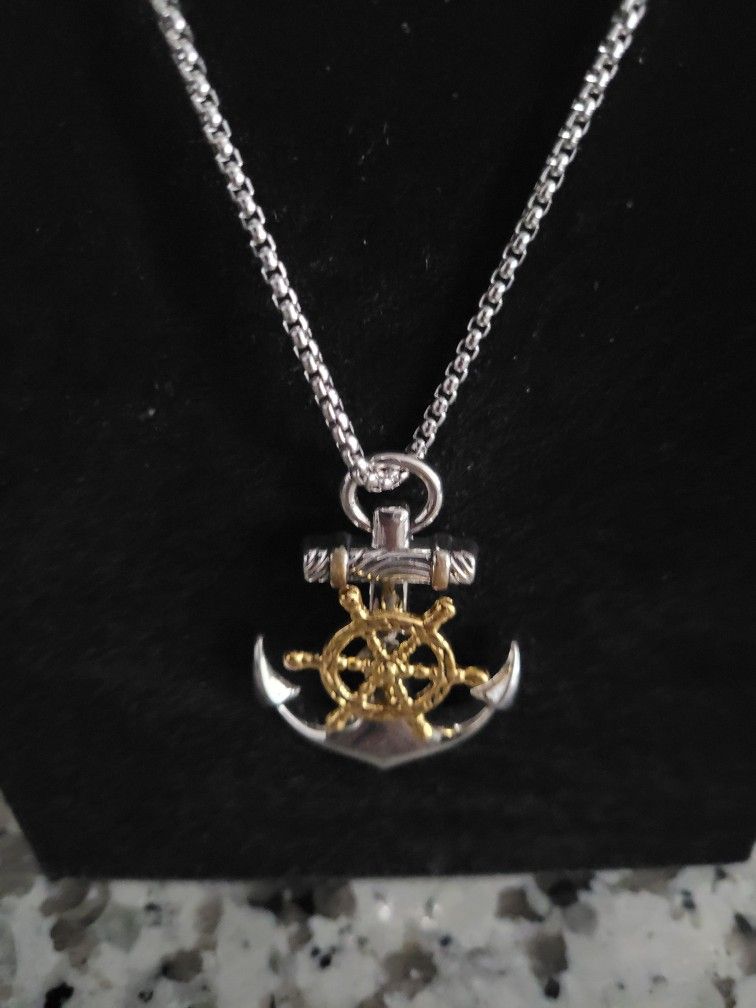 Anchor/Ship Wheel Pendant Necklace 