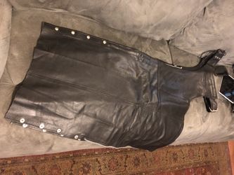 men’s black leather chaps