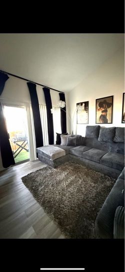 Gray Corduroy Sectional Sofa