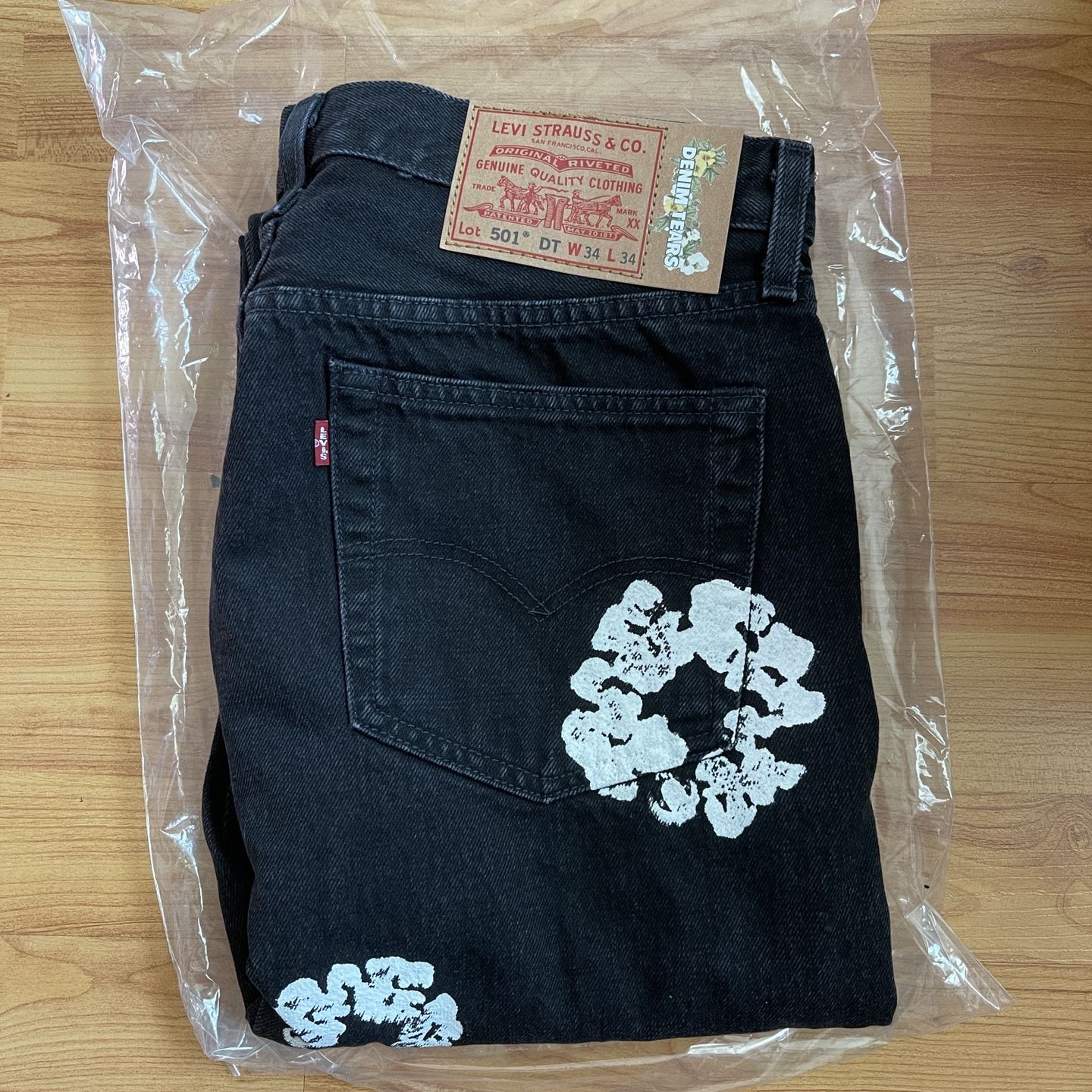 Levi's x Denim Tears Cotton Wreath Jeans Black Size 34x34 for 