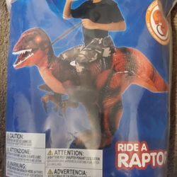 Puff Me Up Ride A Raptor Red   Dinosaur costume for kids