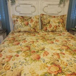 Vintage Waverly Reversible Flowered Cottagecore Comforter Set