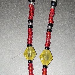 28 Inches. Slip On Style No Clasp. Not -A Stretch Elastic Style. Glass Material