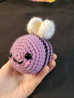Purple Crochet Bee