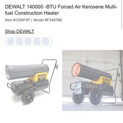 Used 1 Time Dewalt Heater 