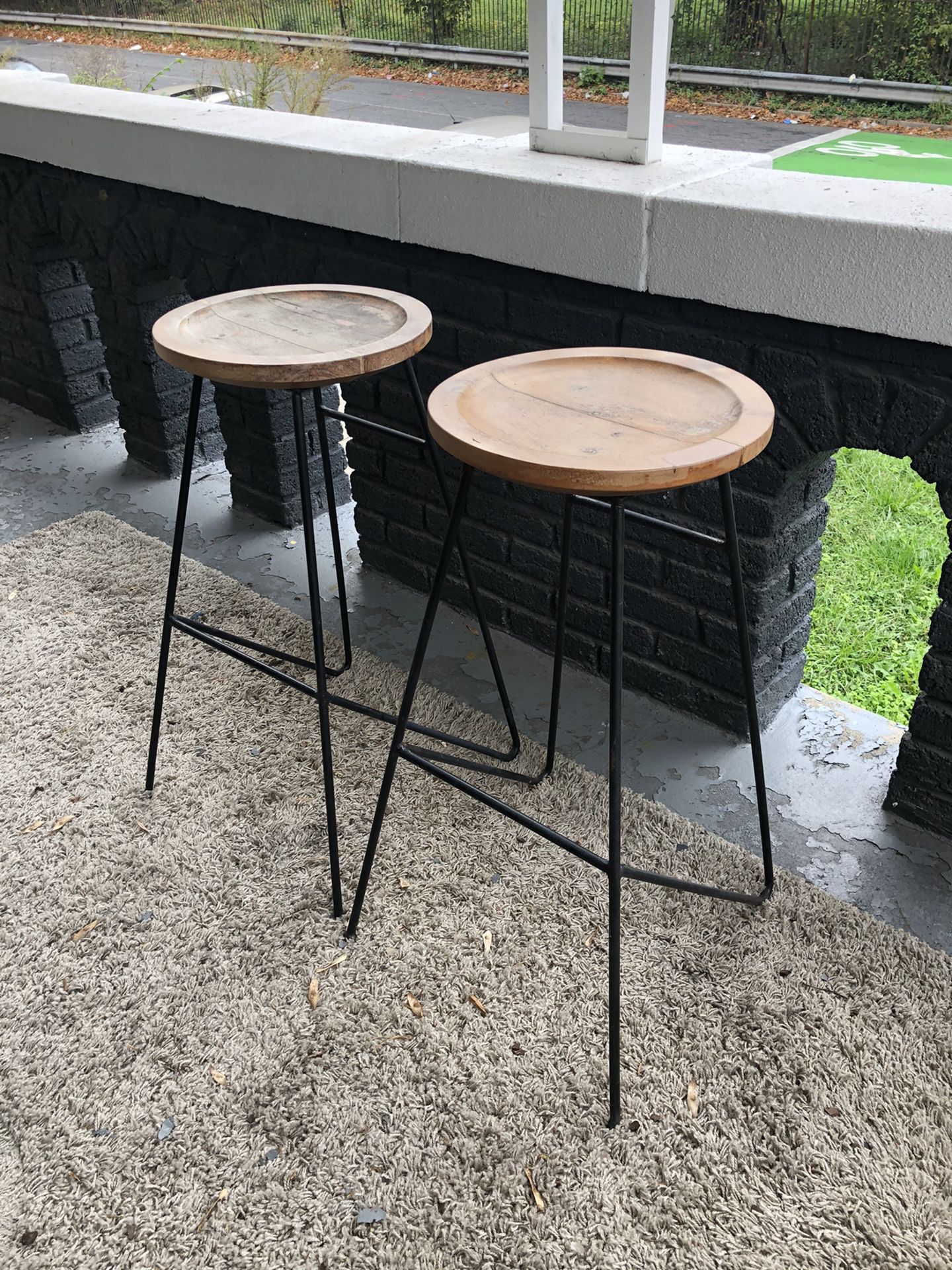 Wrought iron bar stools (2)