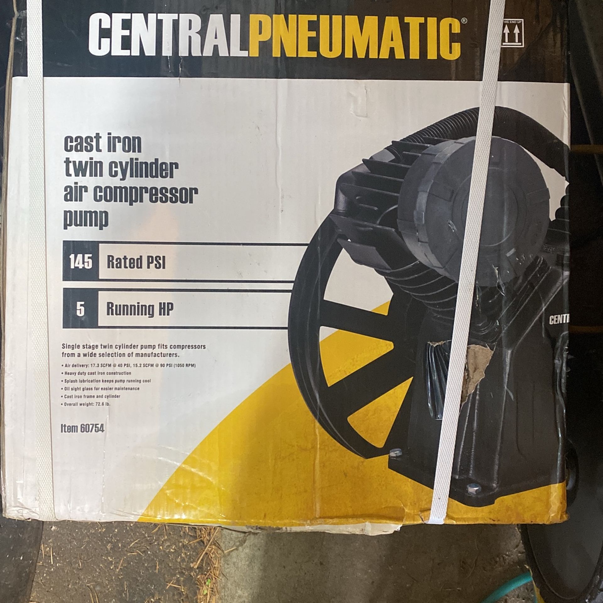 cast-iron, twin cylinder, air compressor pump