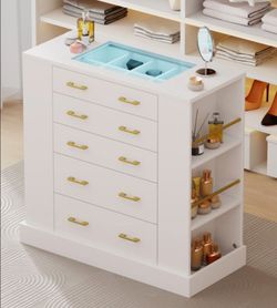 5 Drawer Dresser with Glass top and LED light
