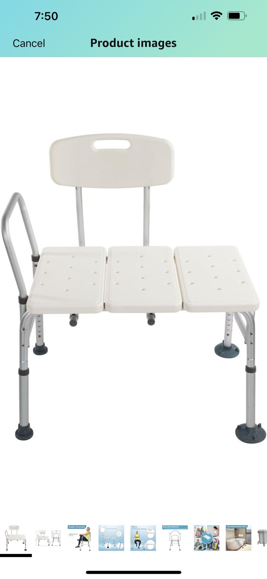 Tub Transfer Bench for Bathtub with Backrest & Armrest,