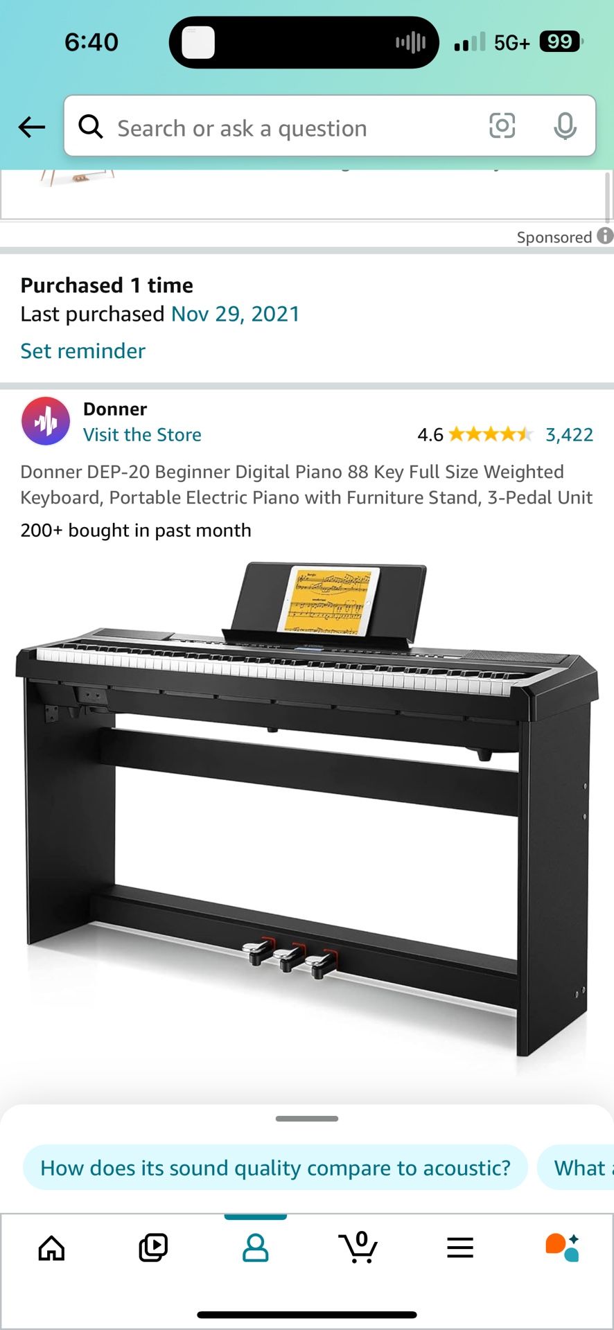 DONNER ELECTRIC KEYBOARD / 3 pedal piano