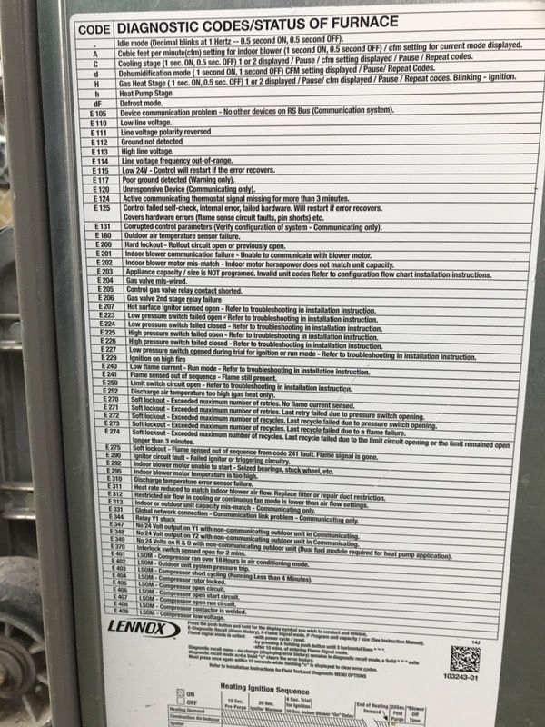 Lennox Gas Furnace - SL280 $1,750