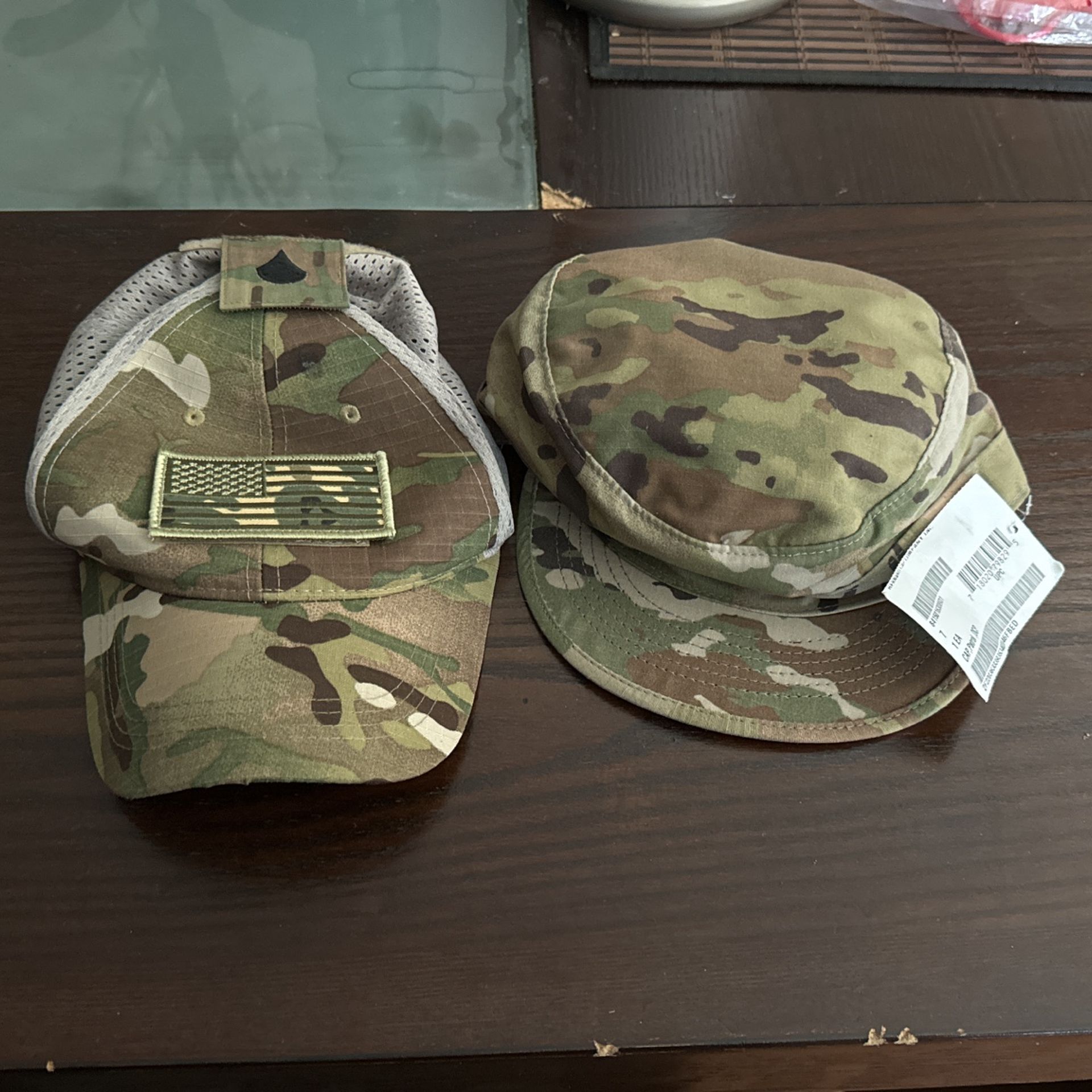 Army Camo Patrol Cap And Baseball Type Hat-New