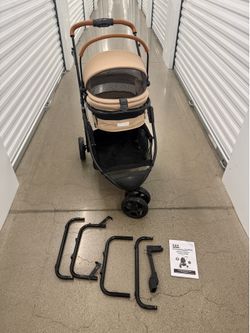 READ Pet Gear 360 Degree View Sand 3 in 1 Travel System Carrier Booster Black Tan Complete