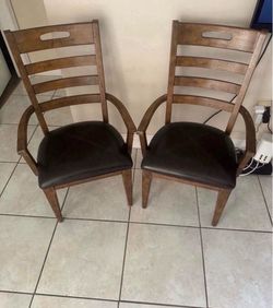 Pair Of Solid Wood Chairs
