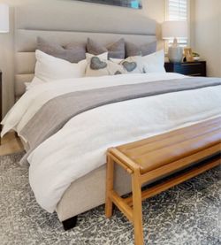 King Size Upholstered Bed Frame – Headboard, Footboard & Base