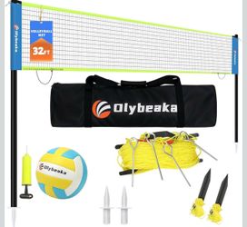 32ft Regulation Size Portable Outdoor Volleyball Net Set System