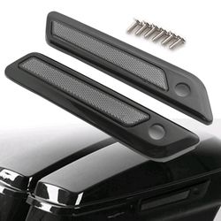 Black Saddlebag Hinge Latch Covers For Harley Touring Road King Glide FLHX 14-23