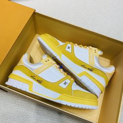Yellow sports shoes