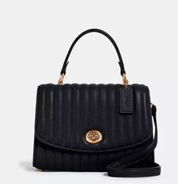 Coach Tilly Quilted Satchel Crossbody And Top Handle With Linear Quilting Bag