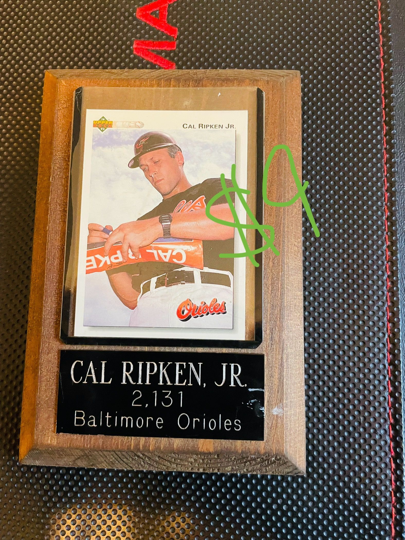 Vintage Cal Ripken Jr Baseball Card Plaque Baltimore Orioles