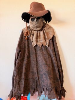 Scarecrow Halloween Costume with Mask and Hat