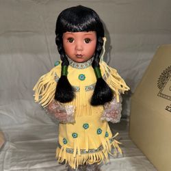 Danbury Mint: Bird Song Porcelain Native American Doll