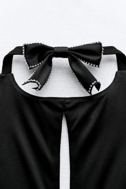 ZARA NWT BLACK JEWEL BOW CUT OUT HALTER Fitted mini DRESS M for Sale in  Staten Island, NY - OfferUp
