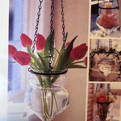 PRINCESS HOUSE 2 PC CRYSTAL HANGING PLANTER 1 Metal Assembly 
